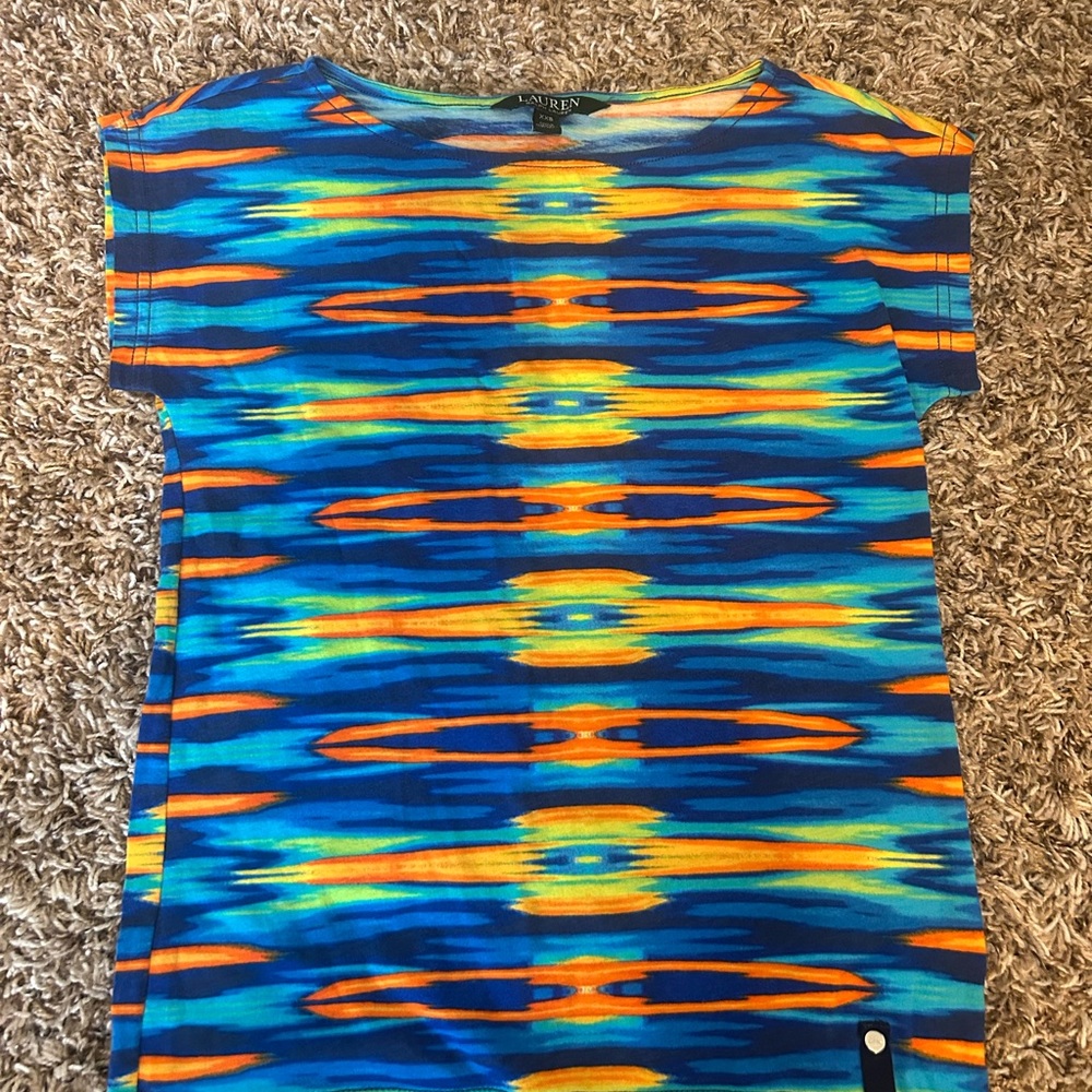 Lauren Ralph Lauren Women’s Bright Neon Stripe Top | Size XXS